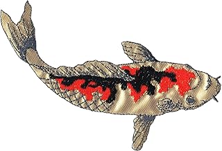Koi Fish - Gold with Red and Black Markings - Embroidered Iron on Patch - Buy now