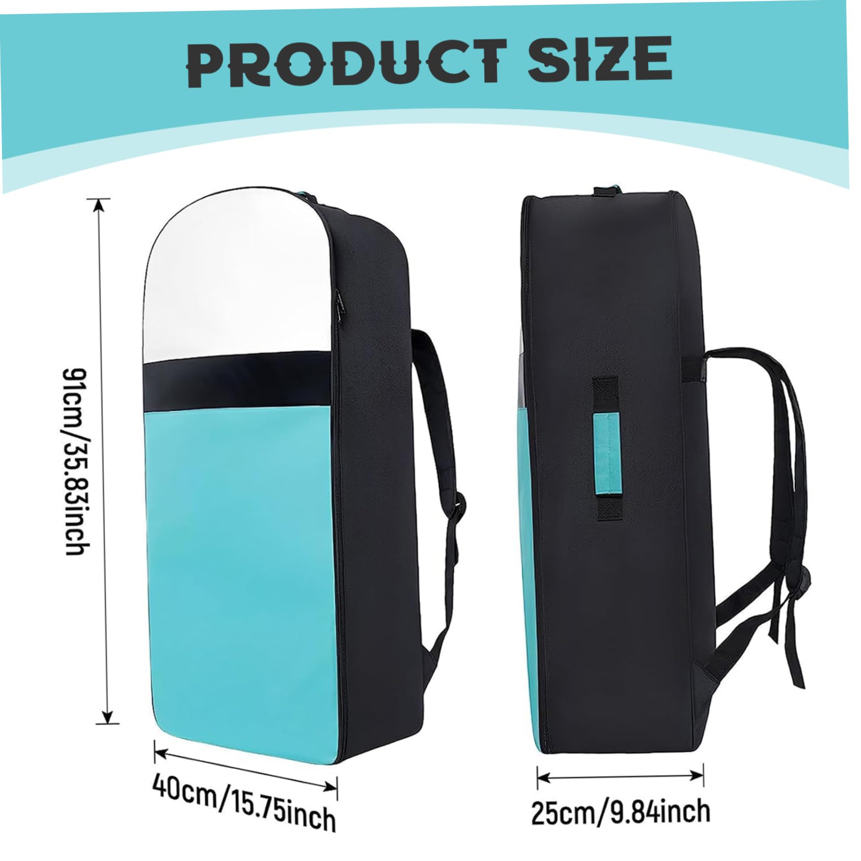 Zaino per paddle board Borsa per paddleboard da 16x10x36 pollici con chiusura a cerniera con maniglia di sollevamento per accessori per tavole da surf