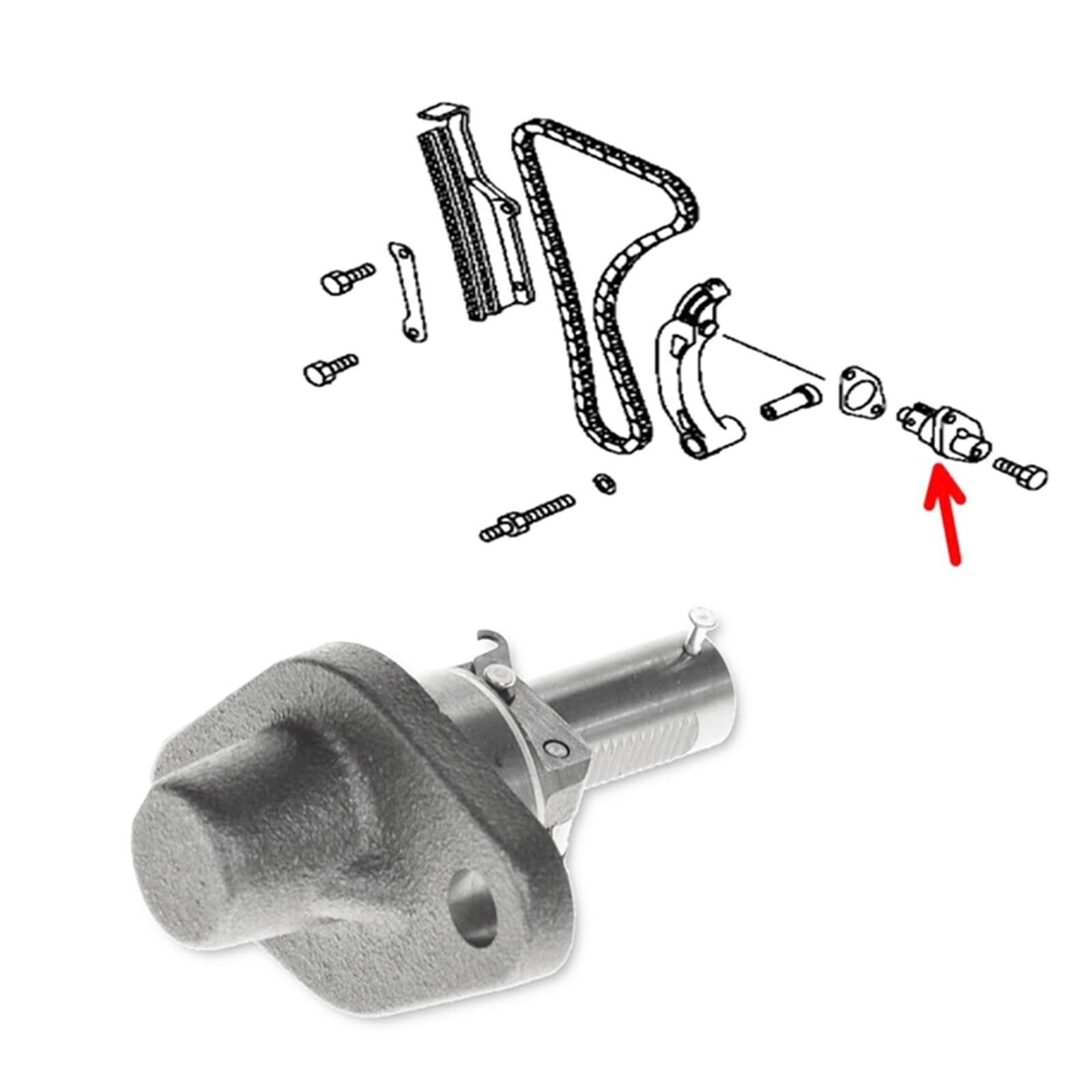Rolka napinacza łańcucha Pasuje do Mitsubishi 3.2 Di-D Pajero Shogun 4M41 4M42 Zestawy uszczelek hydraulicznego napinacza łańcucha rozrządu górnego pasek rozrządu