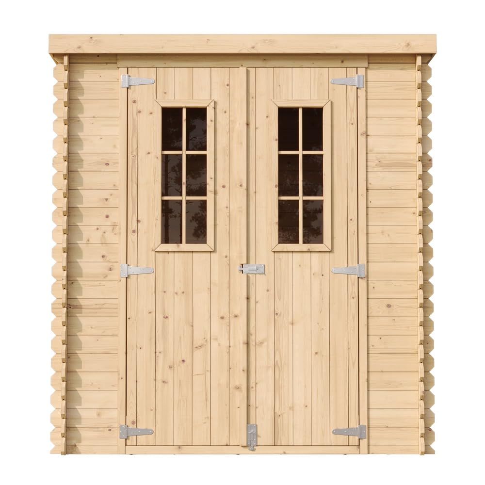 Drewniany domek ogrodowy - Przechowywanie na zewnątrz l204xW204xH200 cm/3,53 m2 - Mała szopa na narzędzia, przechowalnia rowerów - TIMBELA M309C