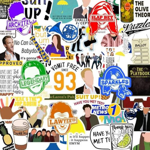 Image of Zesta Aesthetic Stickers for Laptop /Waterproof Anime Decal for Books /Vinyl Sticker for Fridge /Easy to Use Korean Car Sticker Kawaii Cute Stickers (Himym)