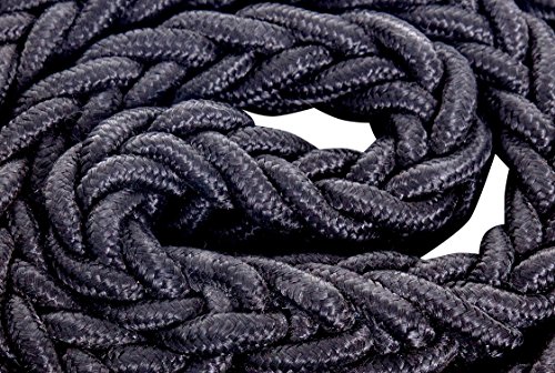 Extrem Starke Hundeleine für große Hunde 2 cm dick 120 cm lang sehr belastbar mit Karabiner, aus Nylon, geflochten robust und wetterfest (schwarz)