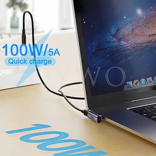 Miniatura 9 de Adaptador de ángulo USB C de 40 Gbps paquete de 2 Adaptador USB C tipo C de 90 grados en ángulo USB-C macho a hembra, extensión de ángulo recto USB