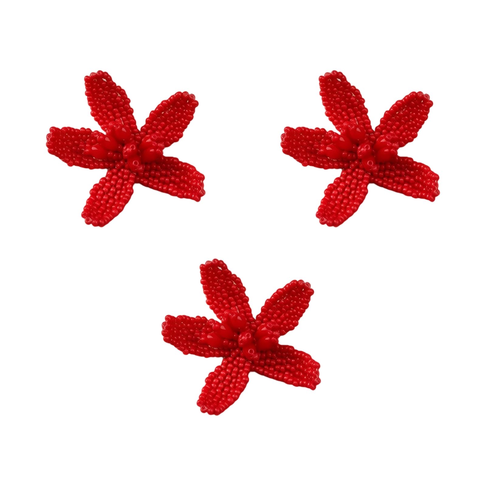 Tsophreniq 3Pcs Bead Flower Appliques Alloy Beaded Flower Charm for Sewing Craft Shoe Bag Garment Embellishment Colorful Stone Beads