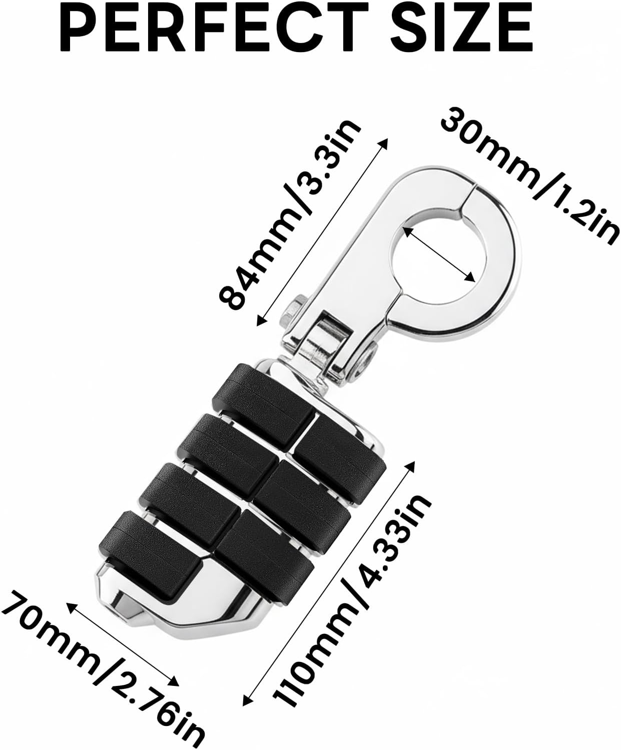 1.25" Chorme Adjustable Foot Pegs, Motorcycle Footrest for Harley Davidson Touring Road King Road Glide Street Glide Electra Glide Dyna Sportster Softail 1 1/4" Crush Bar