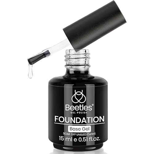 Beetles Gel Base Coat, 1Pcs 15ml Base Gel Nail Polish Upgraded Formula Long-Lasting Soak Off U V LED Lamp Needed DIY Home and Nail Salon Gifts for Women