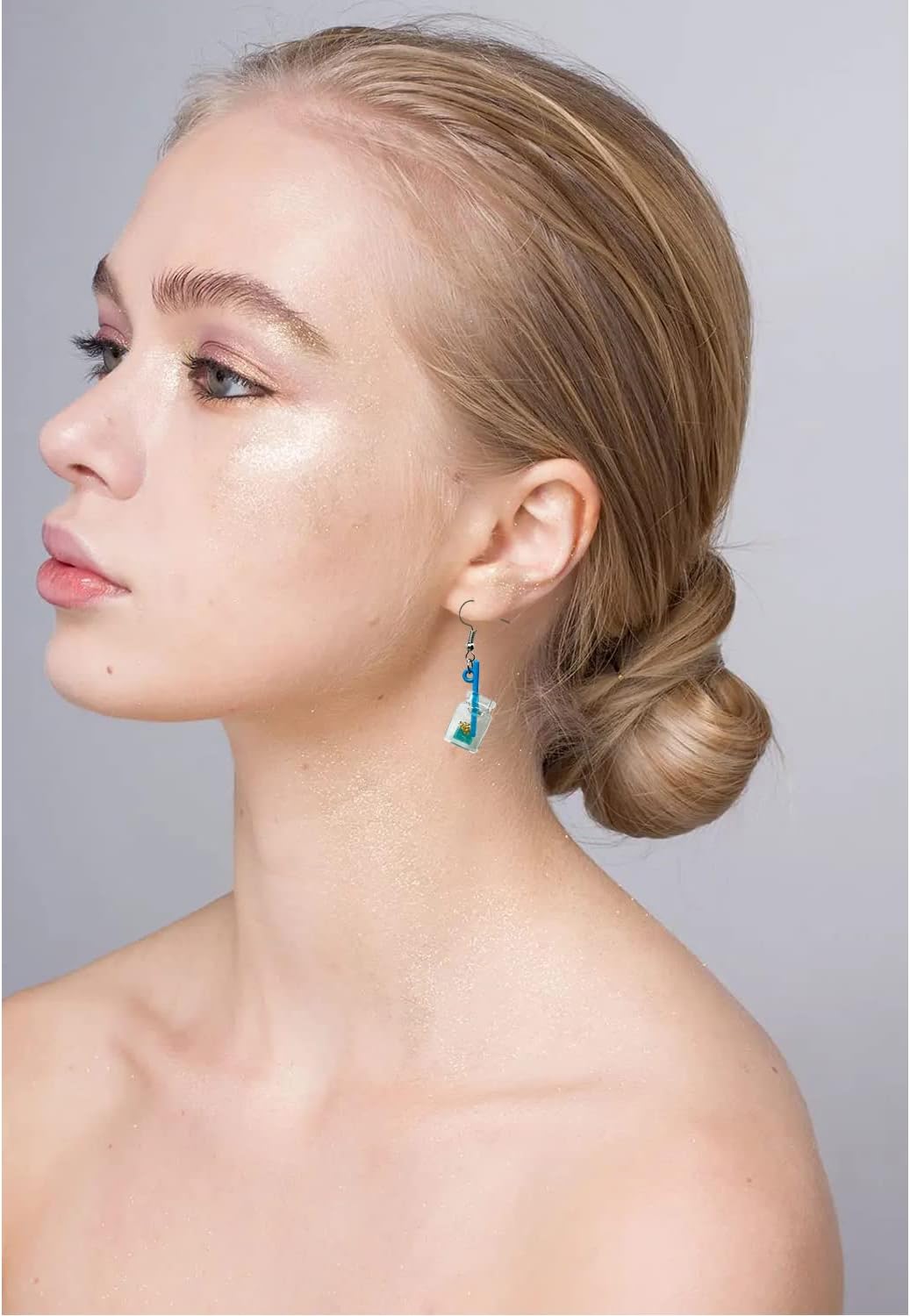 4 Pairs Acrylic Glow Bottle Funny Statement Dangle Drop Earrings Set Resin Water Bottle Pendant Earrings - Image 3