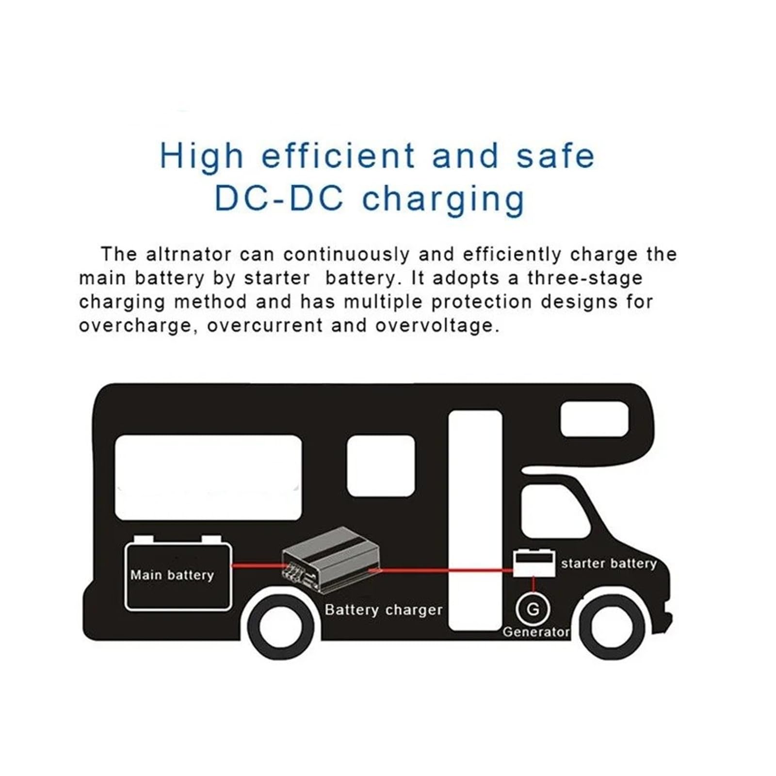 Convertidor Adaptador Cargador Inteligente Universal CC-CC Lifepo4 12V 90A Batería Litio Ácido Plomo 12 Voltios RV Camper Yate 4WD inversor