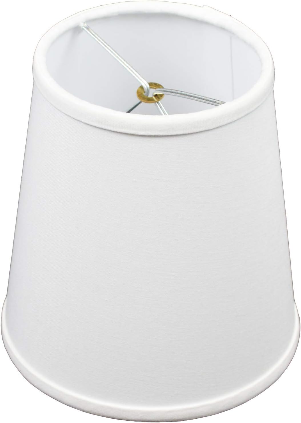 FenchelShades.com Lampshade 4" Top Diameter x 5.5" Bottom Diameter x 6" Slant Height with Clip-On Attachment for Standard Edison-Style Lightbulb (Linen White)