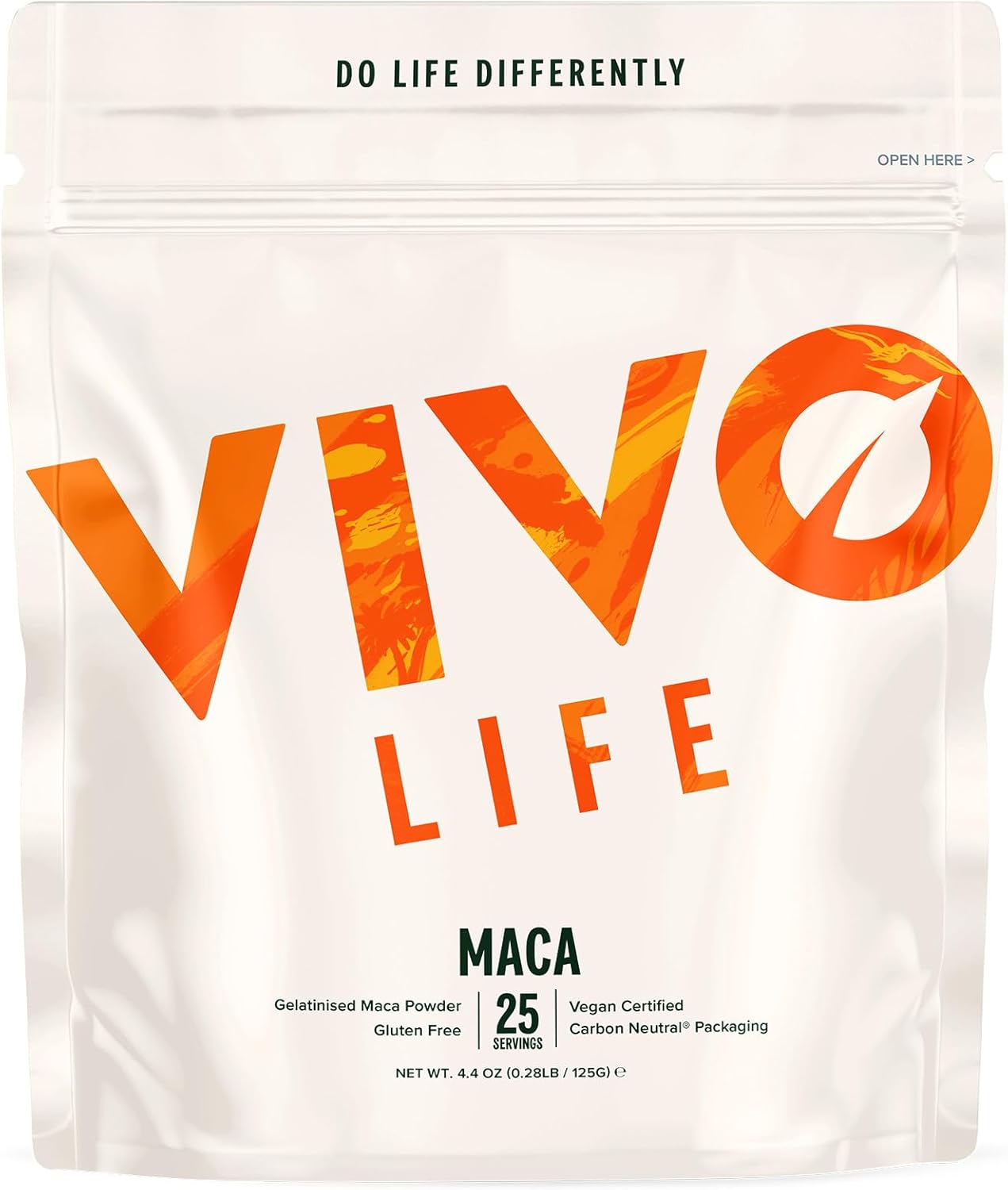 Vivo life Gelatinised Maca Powder – Hormone and Energy Support, from Peru, Vegan, Rich in B Vitamins – 125g