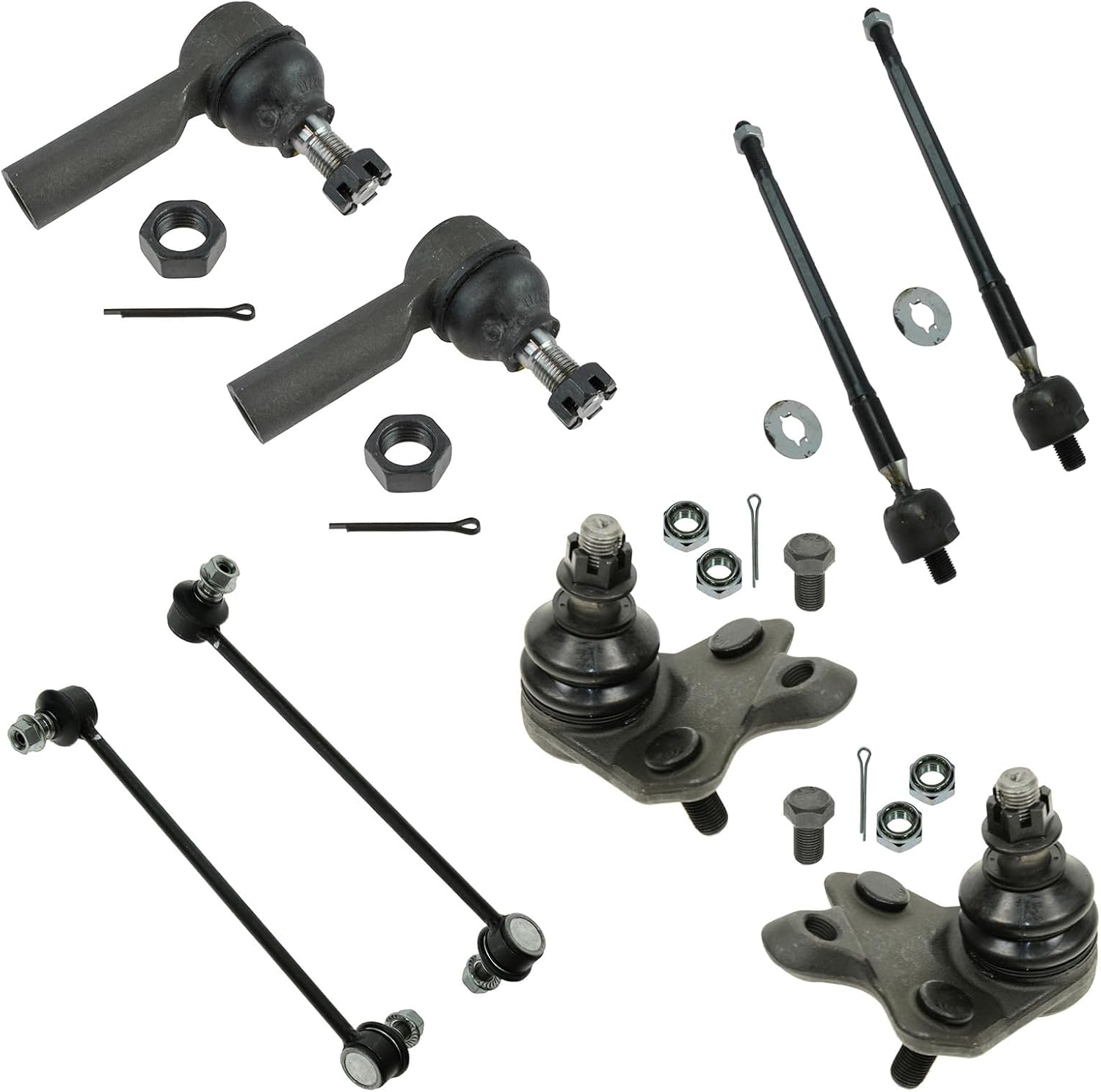 Front Steering & Suspension Kit Ball Joint Sway Bar Stabilizer Link Tie Rod Compatible with 2003-2006 Pontiac Vibe Toyota Matrix