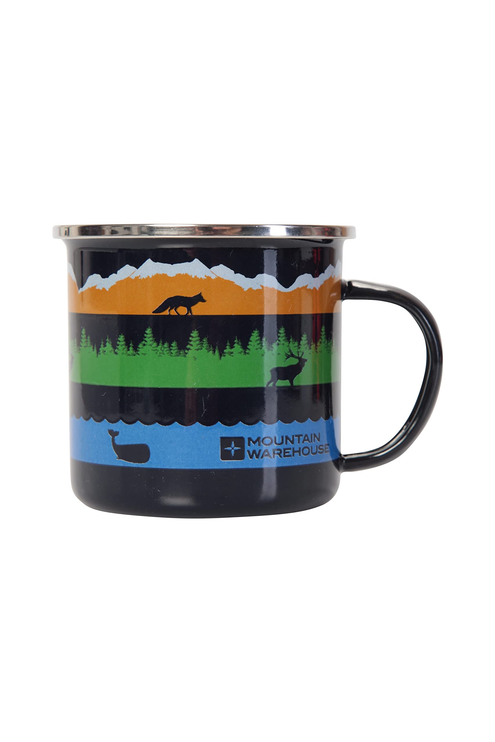 Mountain Warehouse Wildlife Enamel Mug - 400ml Capacity, Easy to Clean Lightweight Mug, Picnic Camping Accessory - All Season Fun, Outdoors, Beach, Camping & Hiking