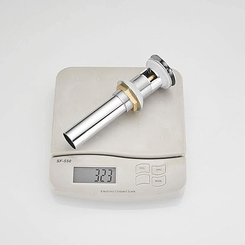 Miniatura 8 de BWE Desagüe de fregadero cromado desplegable con desbordamiento, se adapta al orificio estándar de fregadero de 1-12 a 1-34 pulgadas, tapón de