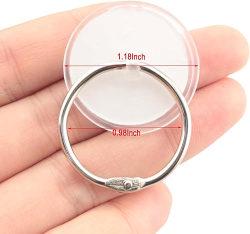 Miniatura 4 de 30 unids 1.2 in gancho de techo autoadhesivo placa colgante gancho con anillos de encuadernación para cocina baño colgante