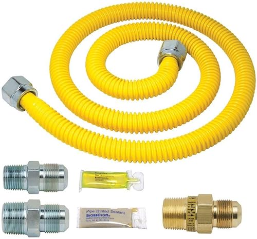 Miniatura 2 de BrassCraft PSC1107 K5 Safety PLUS Kit de instalación de gas para estufa, horno y caldera, amarillo