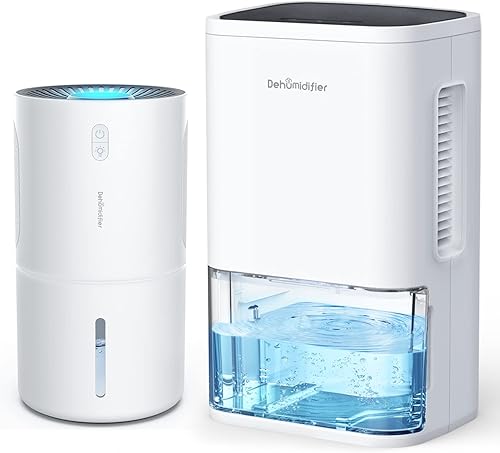 Deshumidificador de 85 onzas y deshumidificador de 27 onzas para dormitorio sótano baño armario RV hasta 510 pies cuadrados280 pies cuadrados pies