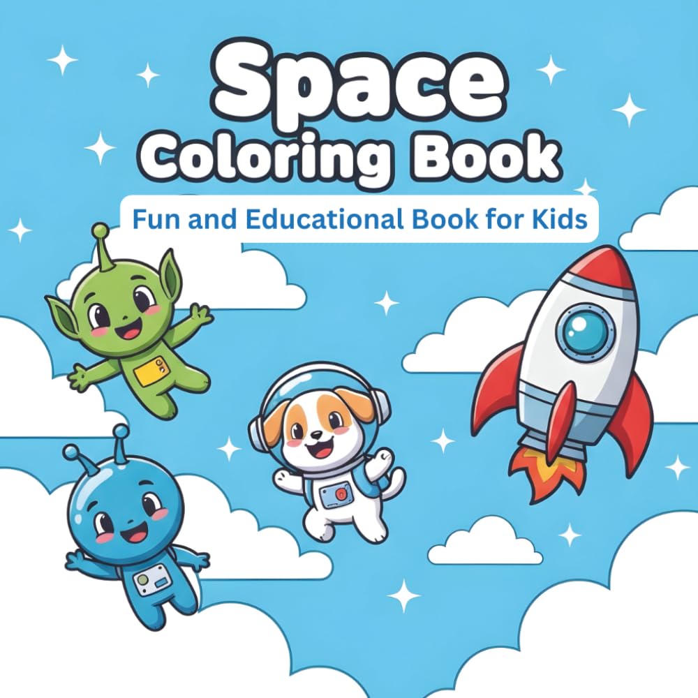 Space, Astronaut & Rocket Coloring Book for Kids: Learn About Planets, Rockets, and Astronauts While Coloring