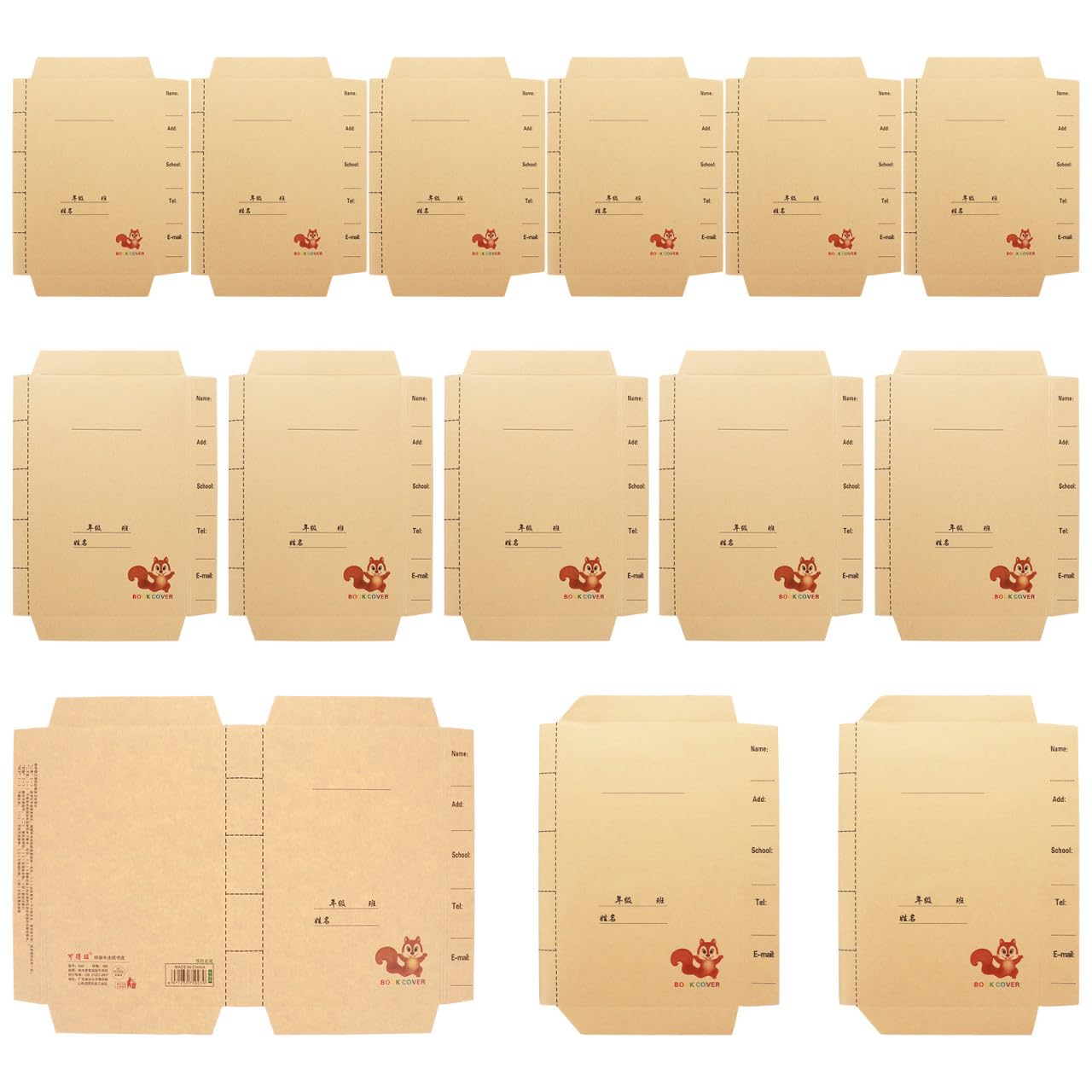 Book Protector 30pezzi in Carta Kraft Copertina Libro Scolastico