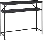 Amazon Basics - Table d'extrémité avec plateau inférieur, salon Table latérale, cadre en acier, chêne en bois