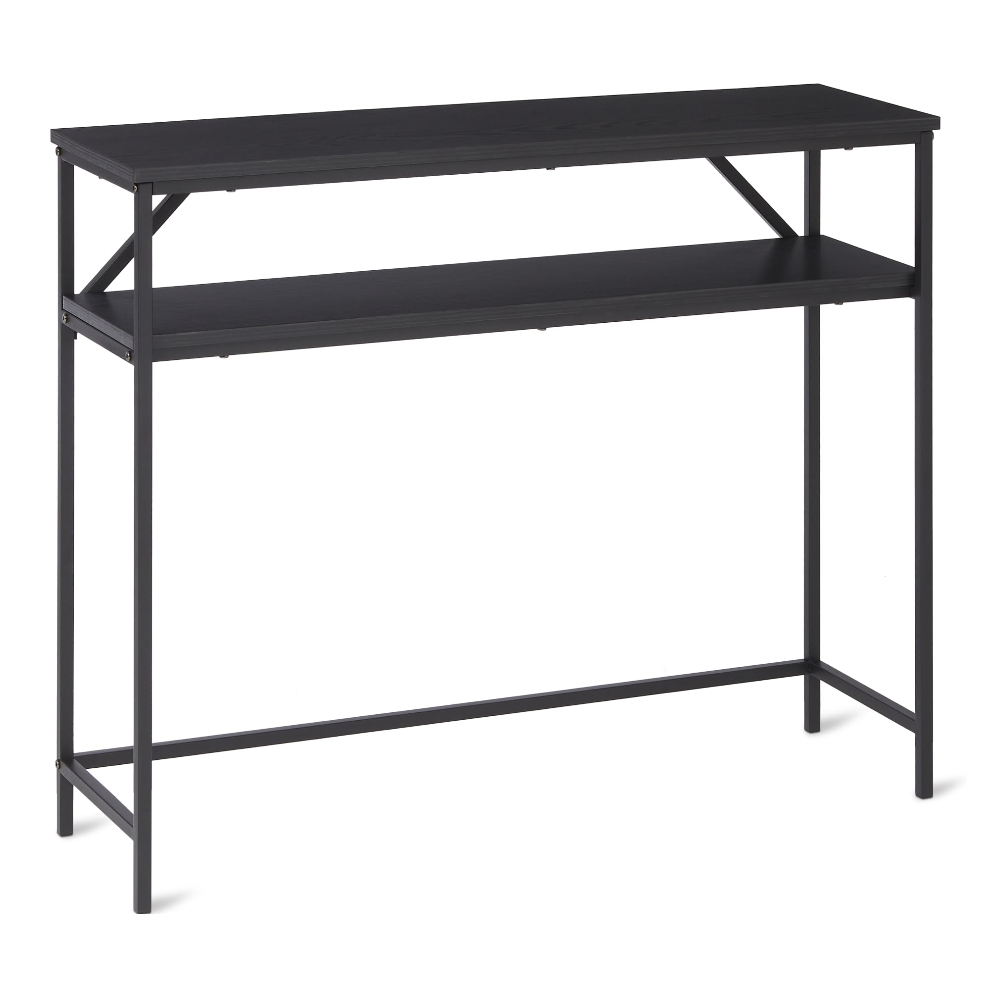 Amazon Basics Rectangular Console Table with Storage Shelf, Steel Frame, 11.8