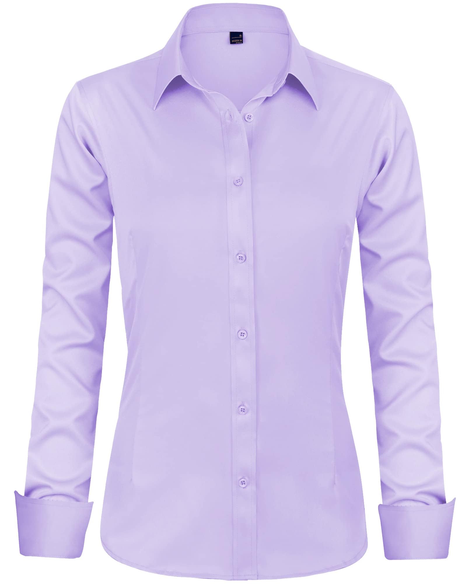 J.VER Bluse Damen Casual Business Bluse Damen Button Down Shirts Klassische Langarm Kragen Tops Bügelleichtes Modern Oberteil