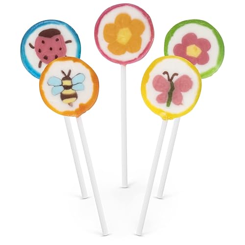 Paletas de criador hechas a mano con sabor a fresa, divertidos bichos surtidos, mariposa, bicho dama, abeja y ventosas de flores (2 libras)