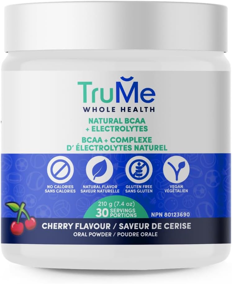 TruMe Whole Health Cherry BCAA + Electrolytes | Informed Sport Certified | Banned Substanc Tested Pre Post Workout Sugar-Free Hydration & Muscle Recovery 30 Servings