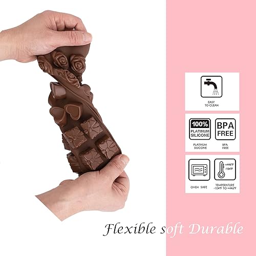 Miniatura 5 de 6 paquetes de moldes de silicona para caramelos, moldes de calabaza de silicona para Acción de Gracias, hoja de arce, molde de chocolate para hacer