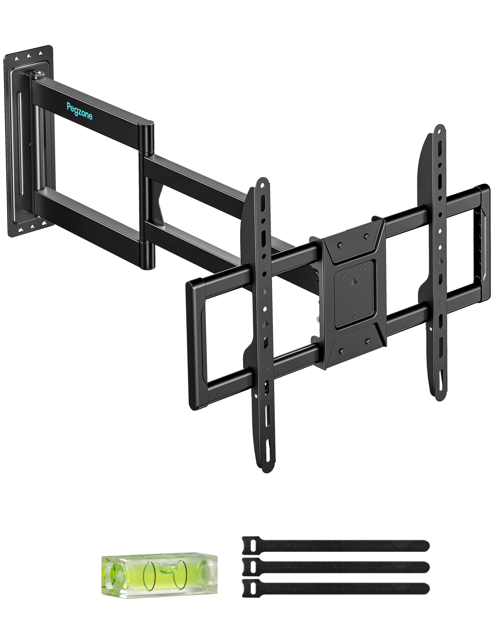 PEGZONE TV Wandhalterung Langarm 85-975mm 37-86" bis 50kg, VESA max.600x400 | Wandhalterung Fernseher für LCD, LED & OLED, schwenk- und neigbarer extra langer Arm, inkl. praktischer Kabelbinder