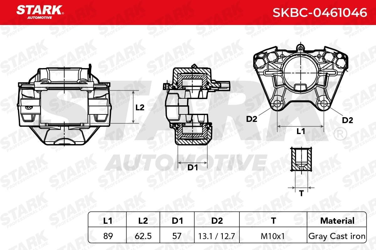 Zacisk Hamulcowy Przedni Lewy STARK SKBC-0461046 Kompatybilny z MERCEDES-BENZ Klasa S Sedan W126 Klasa S Coupe C126 Klasa S Sedan W140
