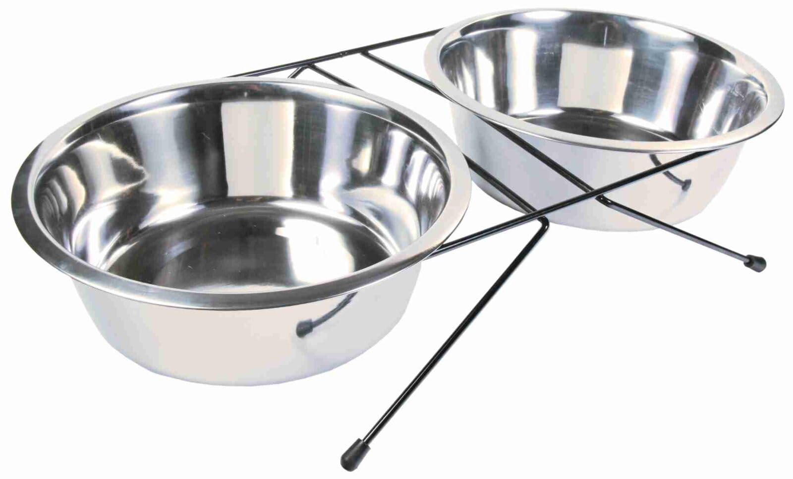 Trixie Dog Stainless Steel Bowl Set - × 2.8 L/Ø 24 Cm/52 × 11 × 30 Cm - 2Pcs Black Size 2