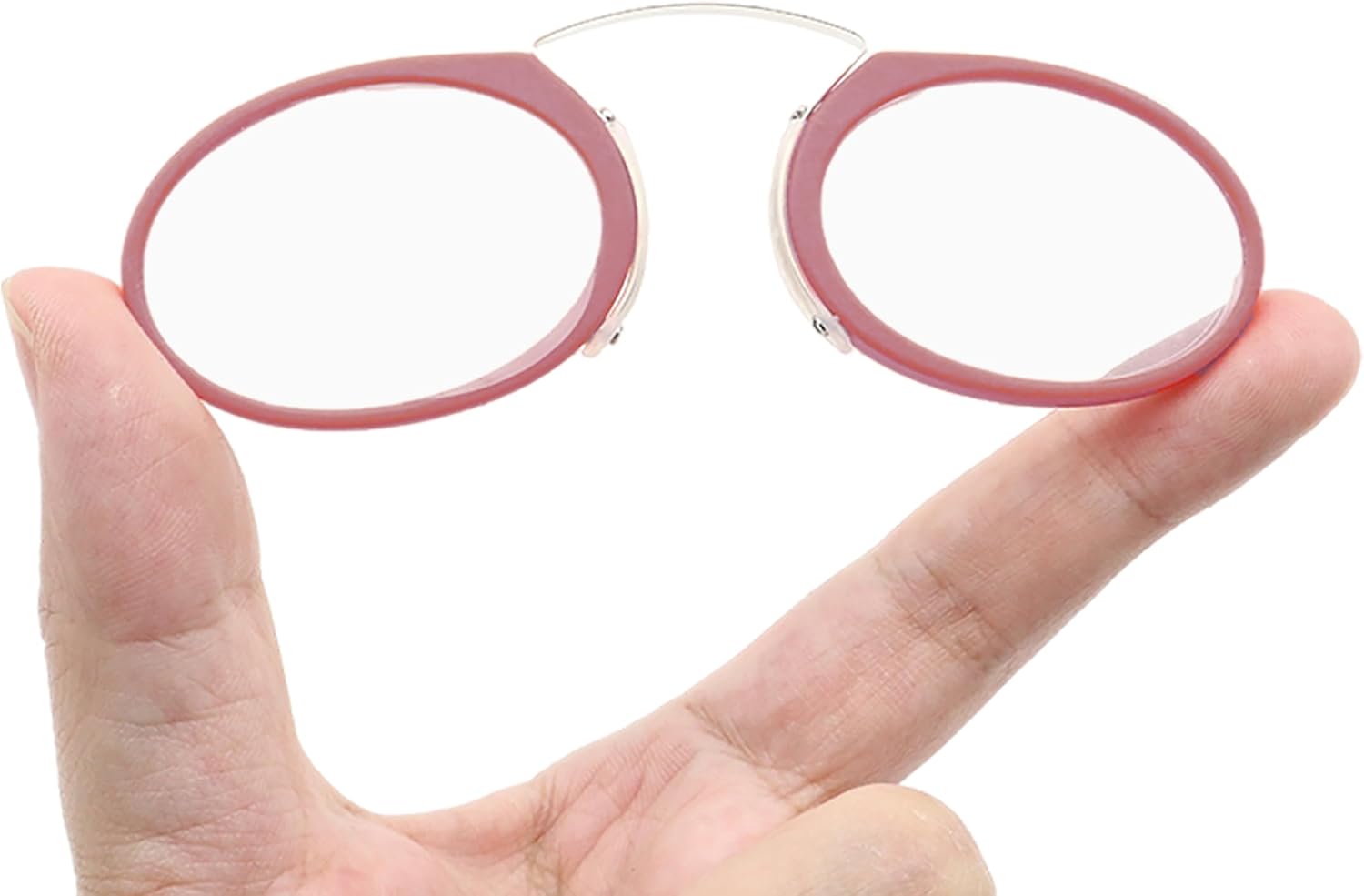 Mini Armless Reading Glasses for Men Women Slim Thin Clip on Nose Readers with Small Portable Case - Image 3