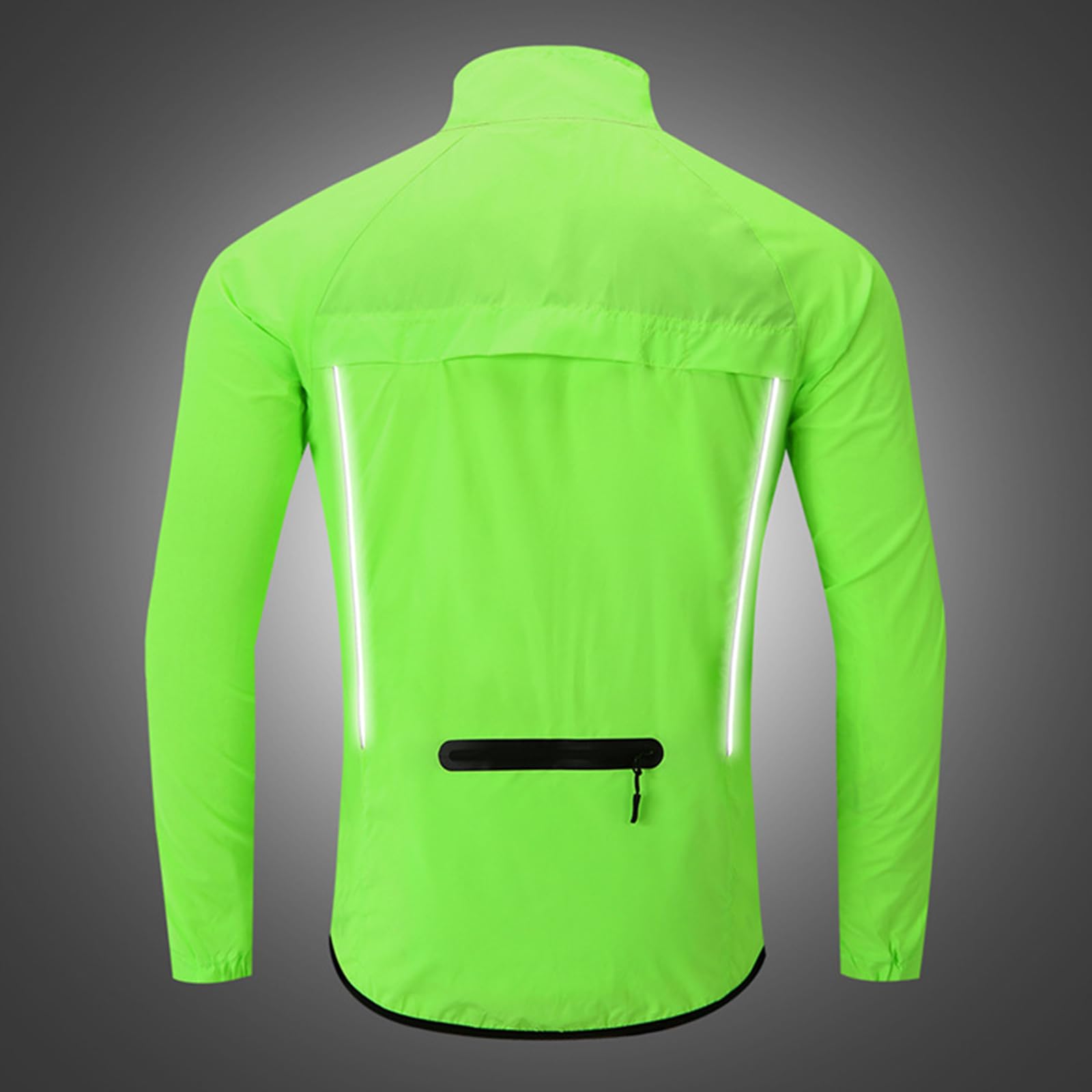 ARMAAN Chaqueta de Ciclismo Reflectante de Seguridad para Hombre para Deportes al Aire Libre Trajes de Ciclismo de montaña Ropa Exterior Impermeable Cortavientos Maillot de Ciclismo Ligero,Green-3XL