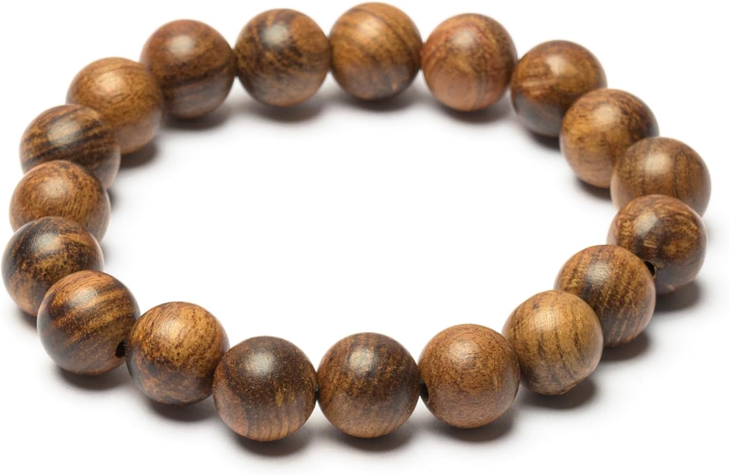 Agarwood Bead Bracelet - Stretch Wood Bead Bracelet for Meditation, Yoga & Everyday Wear - Third Eye Chakra For Willpower & Mental Clarity
