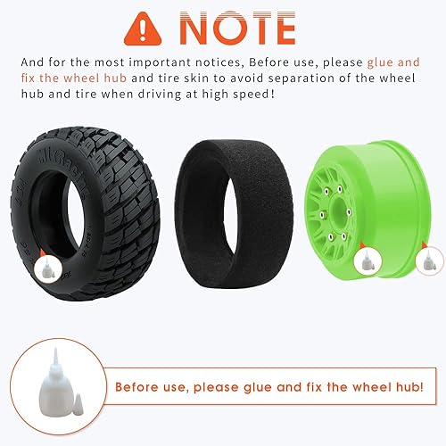 Miniatura 18 de GLOBACT Neumáticos de camión a control remoto para neumáticos Arrma Senton a escala 1/10, neumáticos Slash Axial Redcat Rc4wd Hex Reemplazo