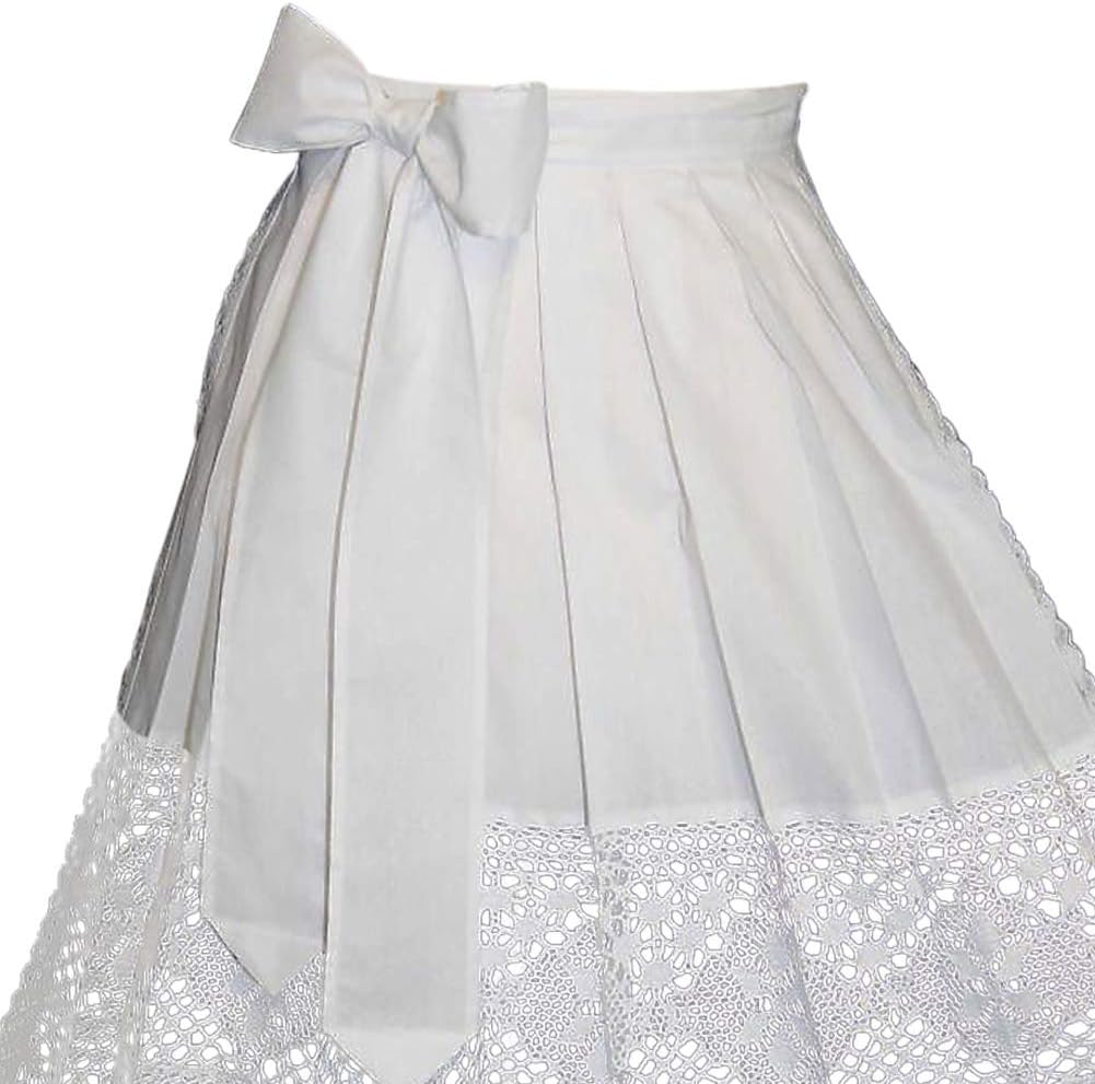 German Long White Lace Apron for Dirndl