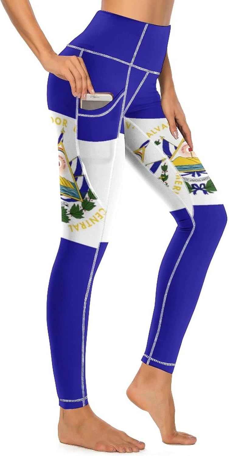 Adugen Origei Yoga Pants El Salvador Flag Workout Running for Women M
