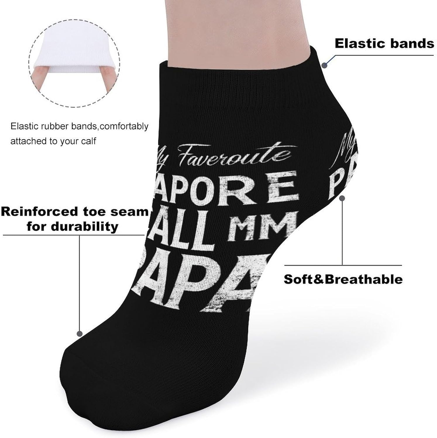 My Favorite People Call Me Papa Socks for Men Women 5 Pairs Ankle Socks