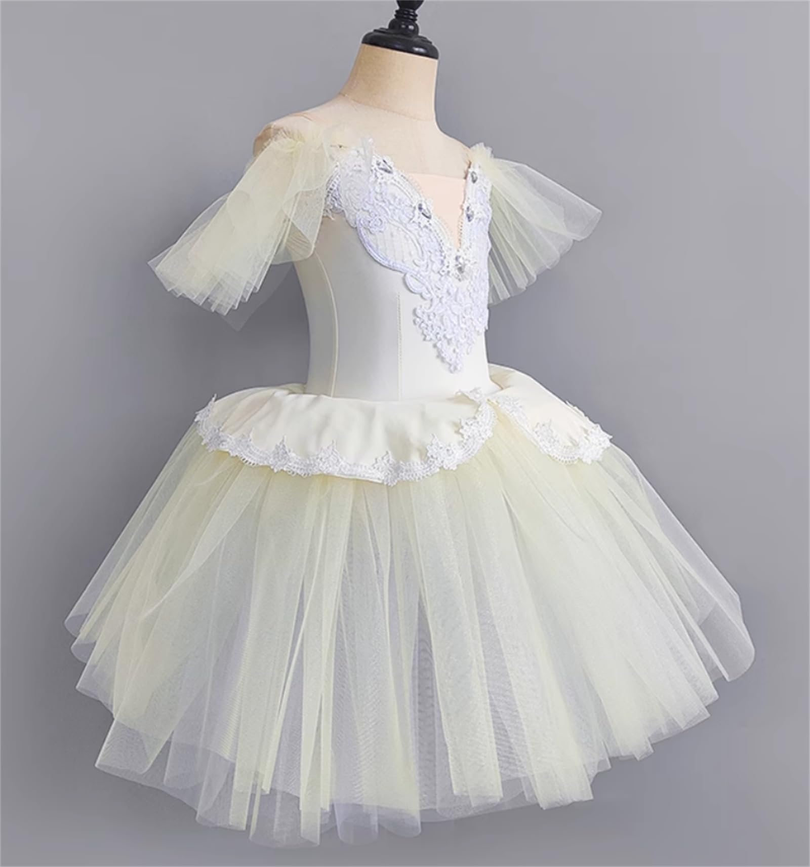 tutù di Danza Classica Professionale, Abito Lungo in Tulle, Abito da Ballerina da Ballo per Ragazze, Cigno Bianco