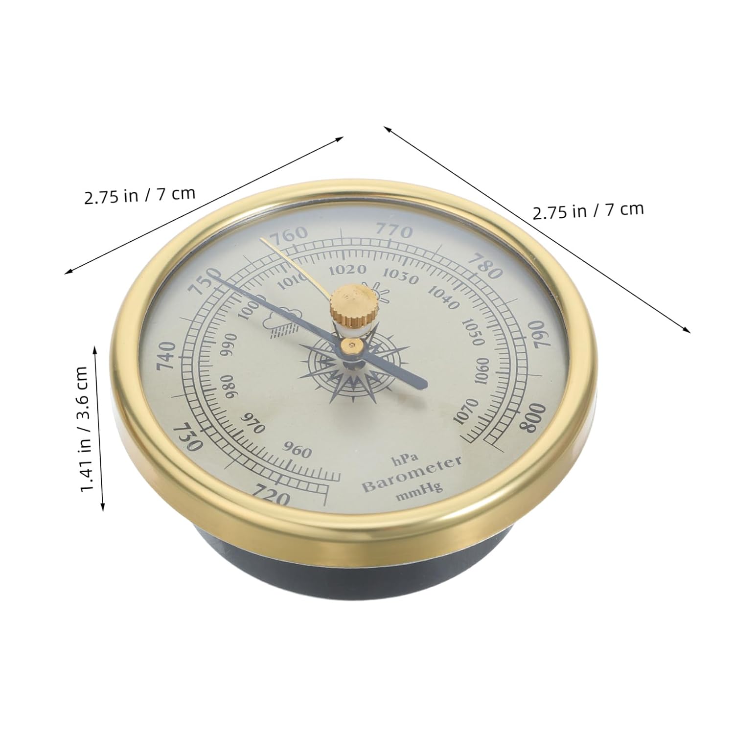 Aneroid Barometer and Indoor Thermometer Weather Station for Home Use 72mm Metallic Air Pressure Gauge with Hygrometer Accurate Barometric Pressure Meter