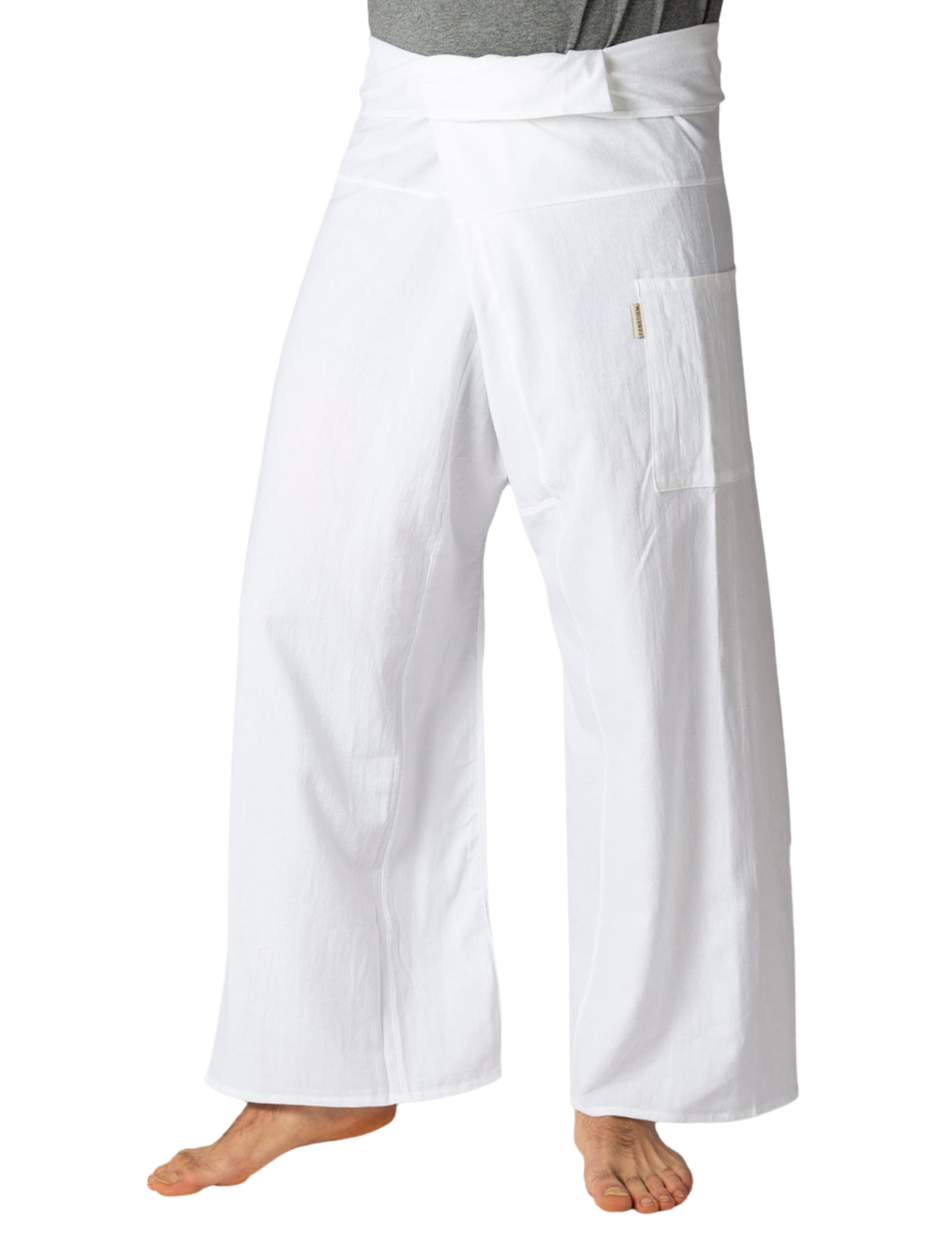 Panasiam Unisex White Fisherman Pants Unicolor, L