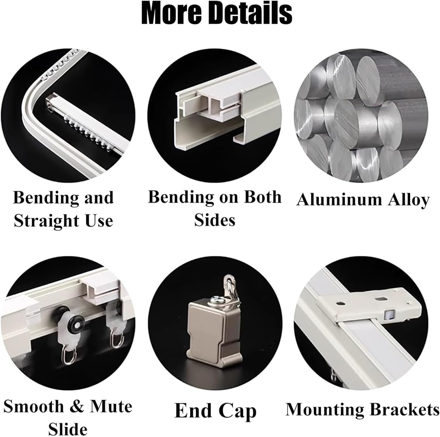 Ceiling Curtain Track Set Heavy Duty Aluminum Alloy Bay Window/Room Divider/Bathroom Curtain Track Drape Rod Wall Mount 550cm (Ceiling Mount 550cm)