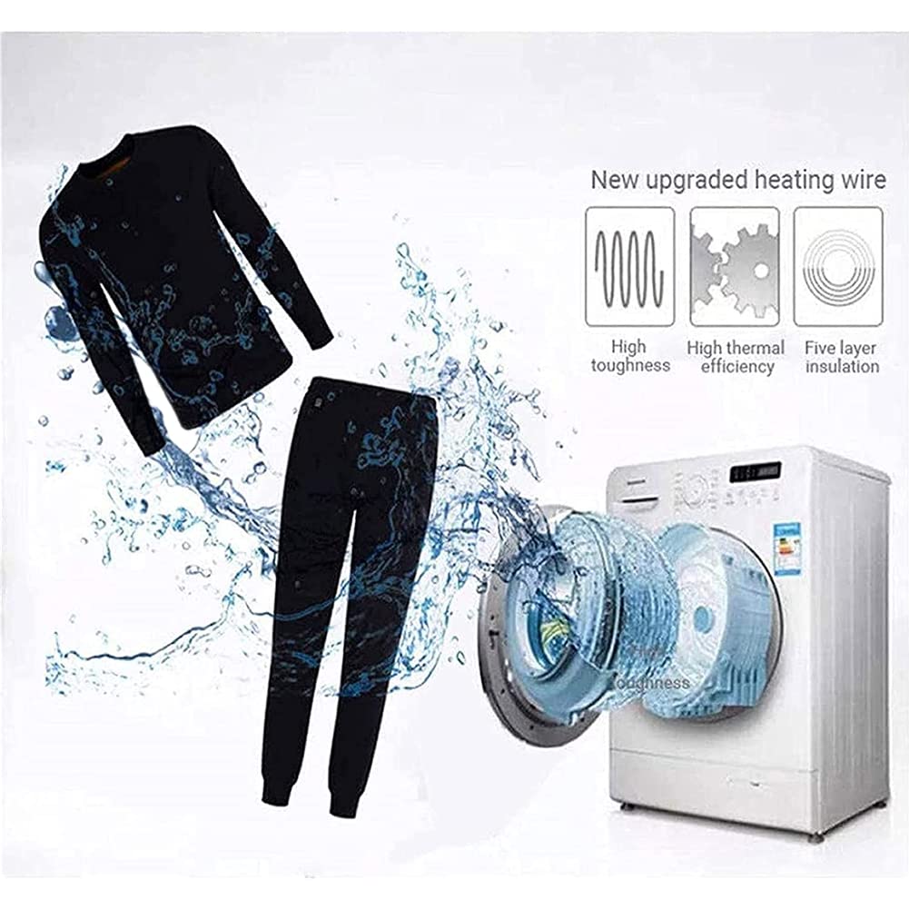 Set di biancheria intima riscaldante USB da uomo e da donna, magliette e pantaloni riscaldati elettrici, biancheria intima termica, vestiti caldi, giacca da sci per moto, biancheria intima con 3 tem