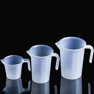 Verres Doseur Plastique 3 pièces / Ensemble Verre Doseur en Polypropylène Récipient Gradué Convient pour Les Cafés, Boulan...