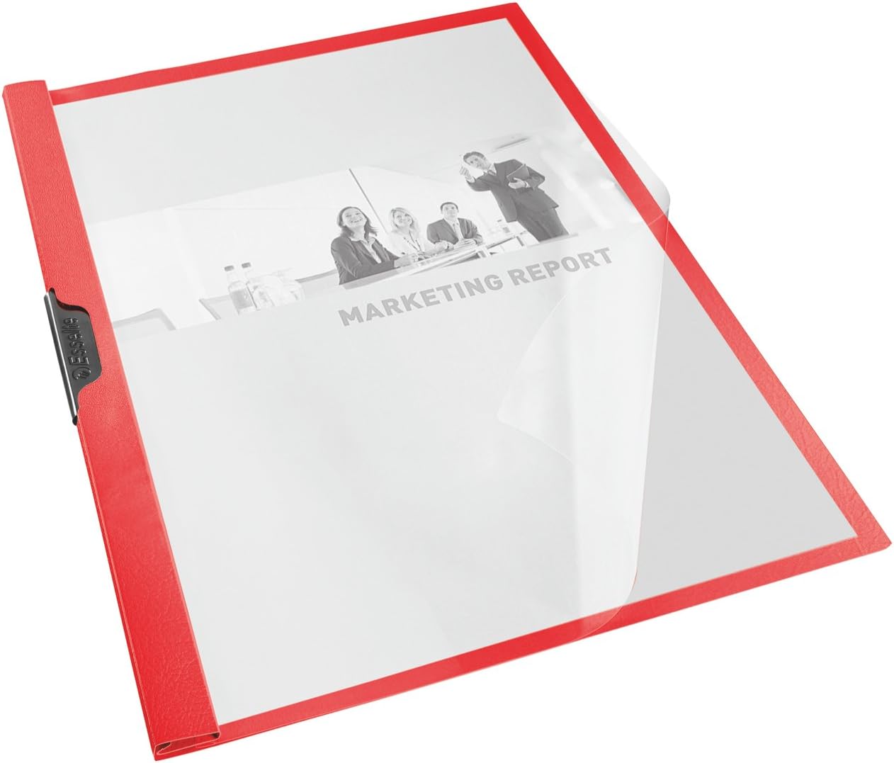 Esselte A4 Clip File, 30 Sheet Capacity, Pack of 25, Flexible Plastic, VIVIDA Red, VIVIDA Range, 563730