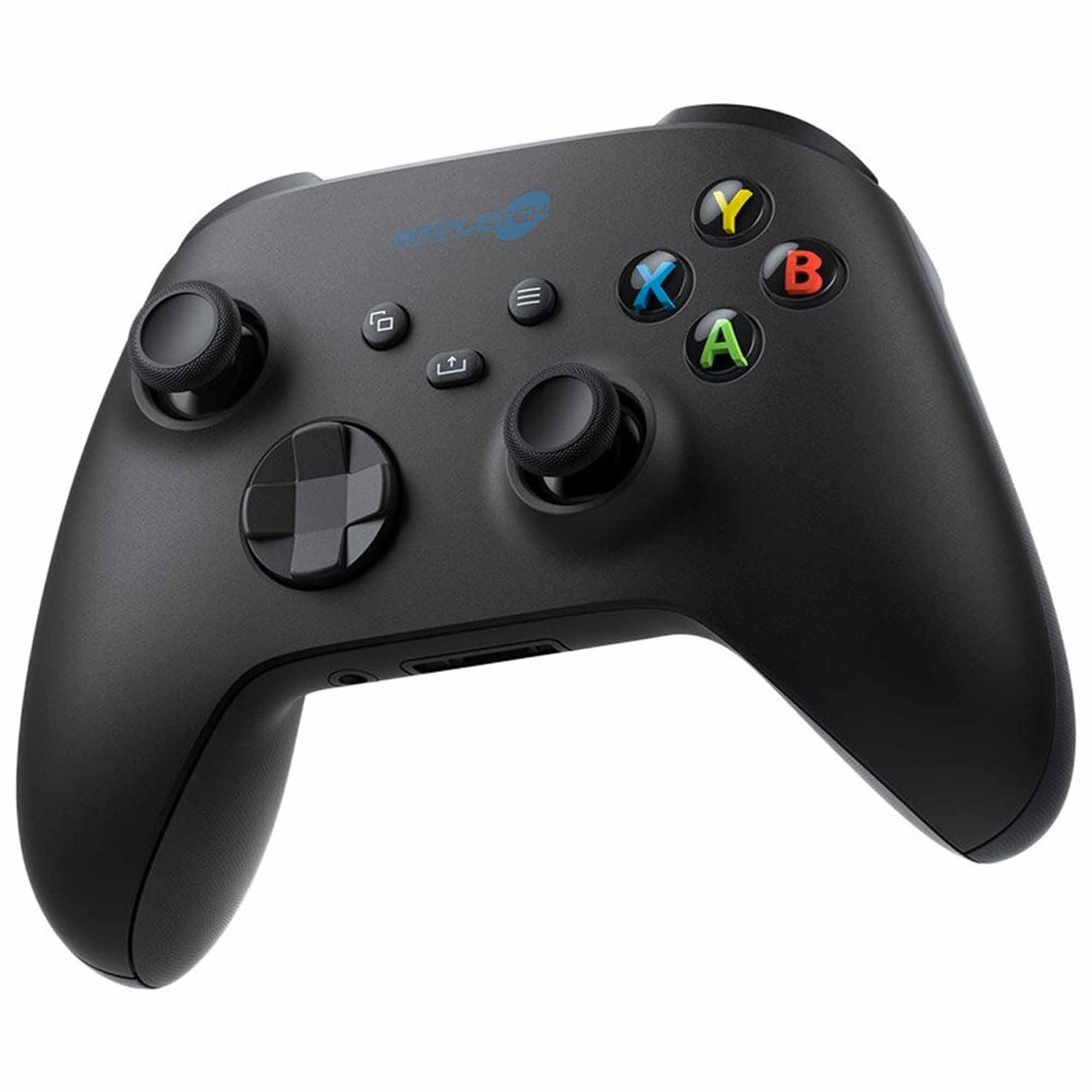 SIMPLETEK - Controller Wireless Gaming Ergonomico - USB-C - Carbon Black | Compatibile con Xbox X S One Series, Compatibile con Android e Windows, Compatibile con iOS, Bluetooth, jack audio 3,5 mm