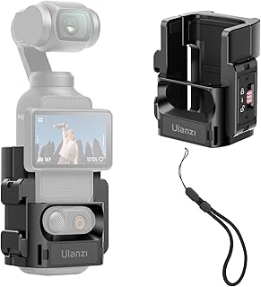 Ulanzi Pocket3用拡張アダプター カメラケージ コールドシュー付き GoPro用/Action用アクセサリーに対応 1/4"ネジ穴 多機能ケージ ストラップホール付き 保護シリコーンマット アルミ製