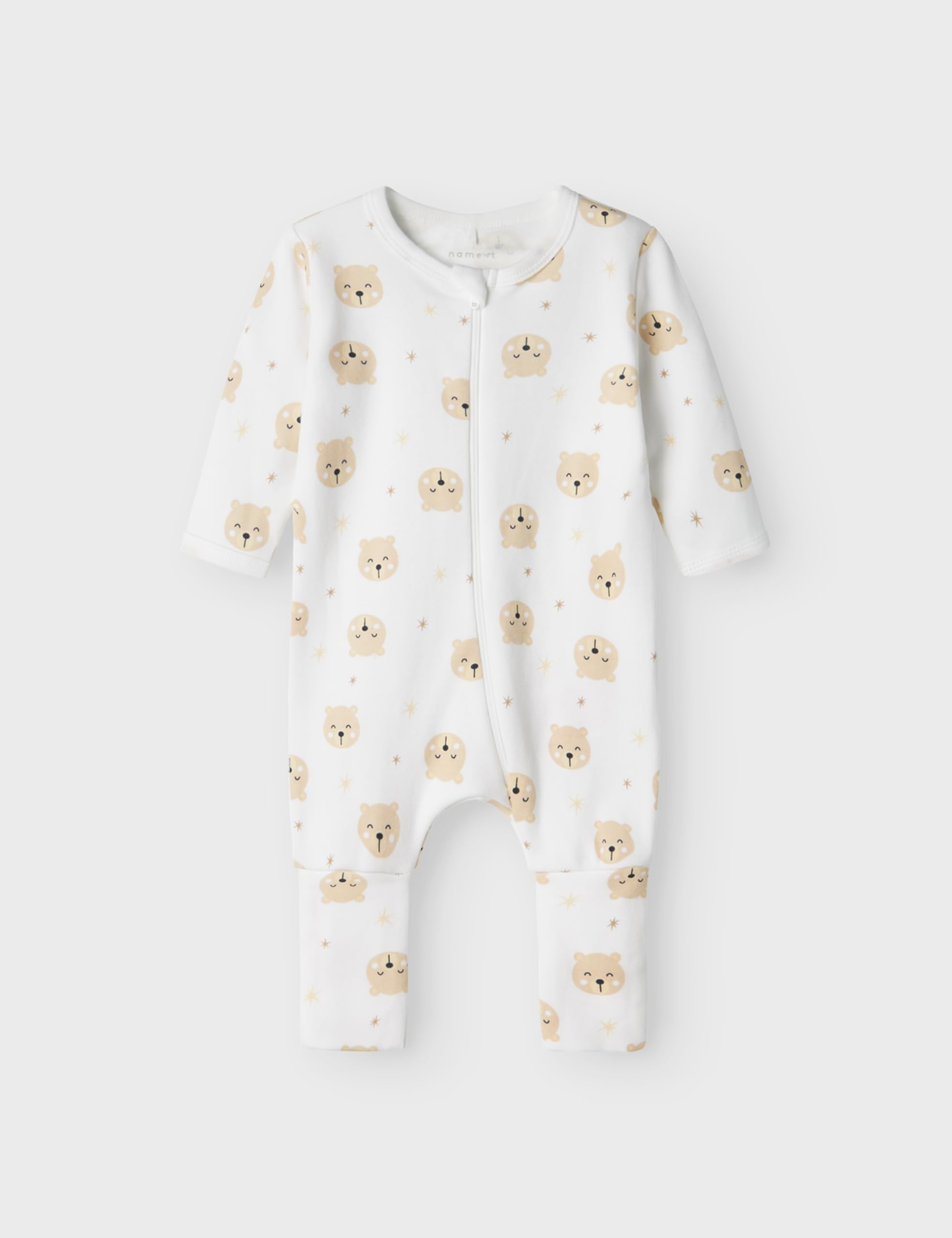 Name IT Nbnnightsuit 2p Zip FF Oxford Bear Noos Foot Mixte bébé (Lot de 2)