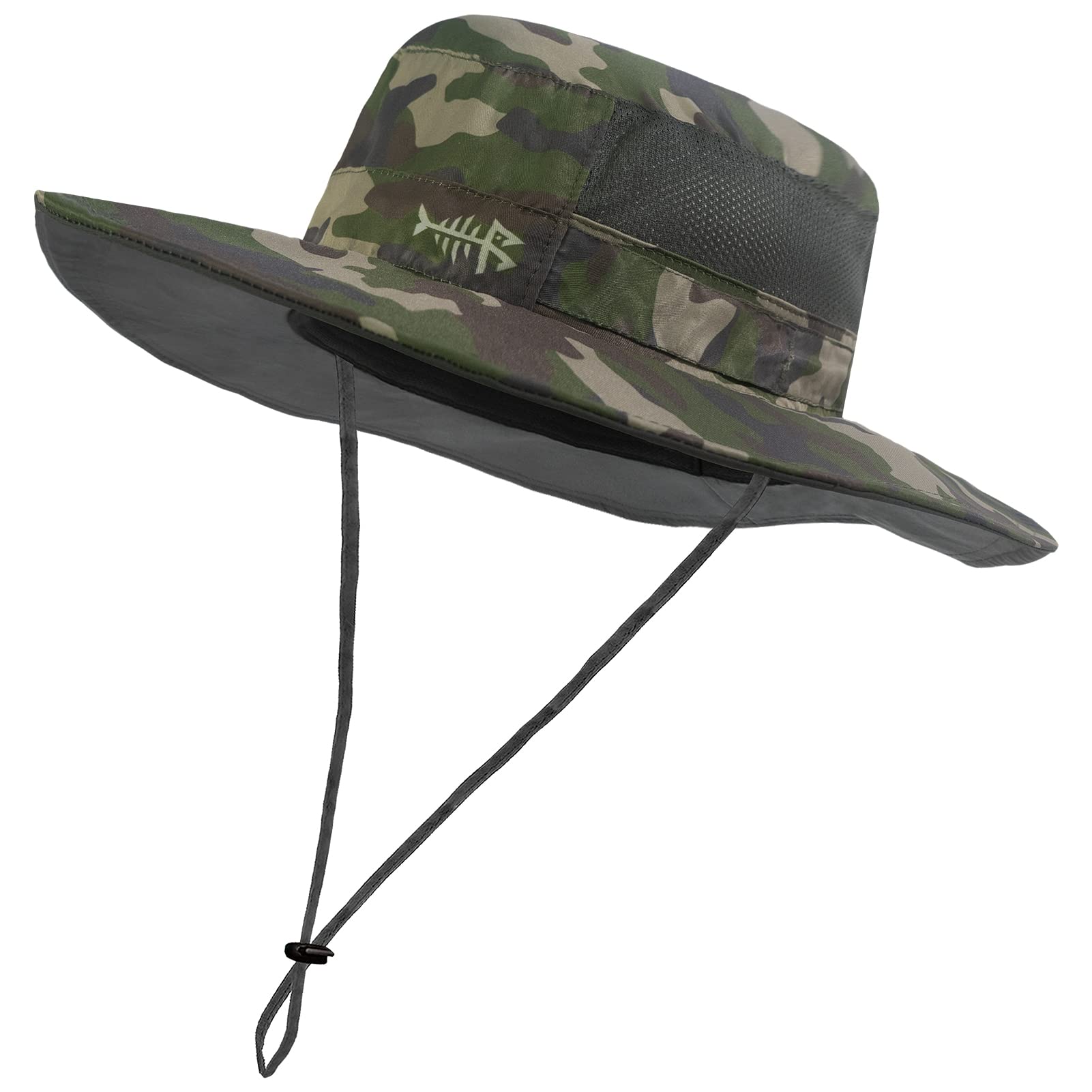 Bassdash Sonnenhut Fischerhut Bucket Hut UPF 50+ UV-Schutz Wasserdichter taktischer Angelhut mit breiter Krempe Einstellbare Größe mit Abnehmbarer Halsklappe für Männer und Frauen