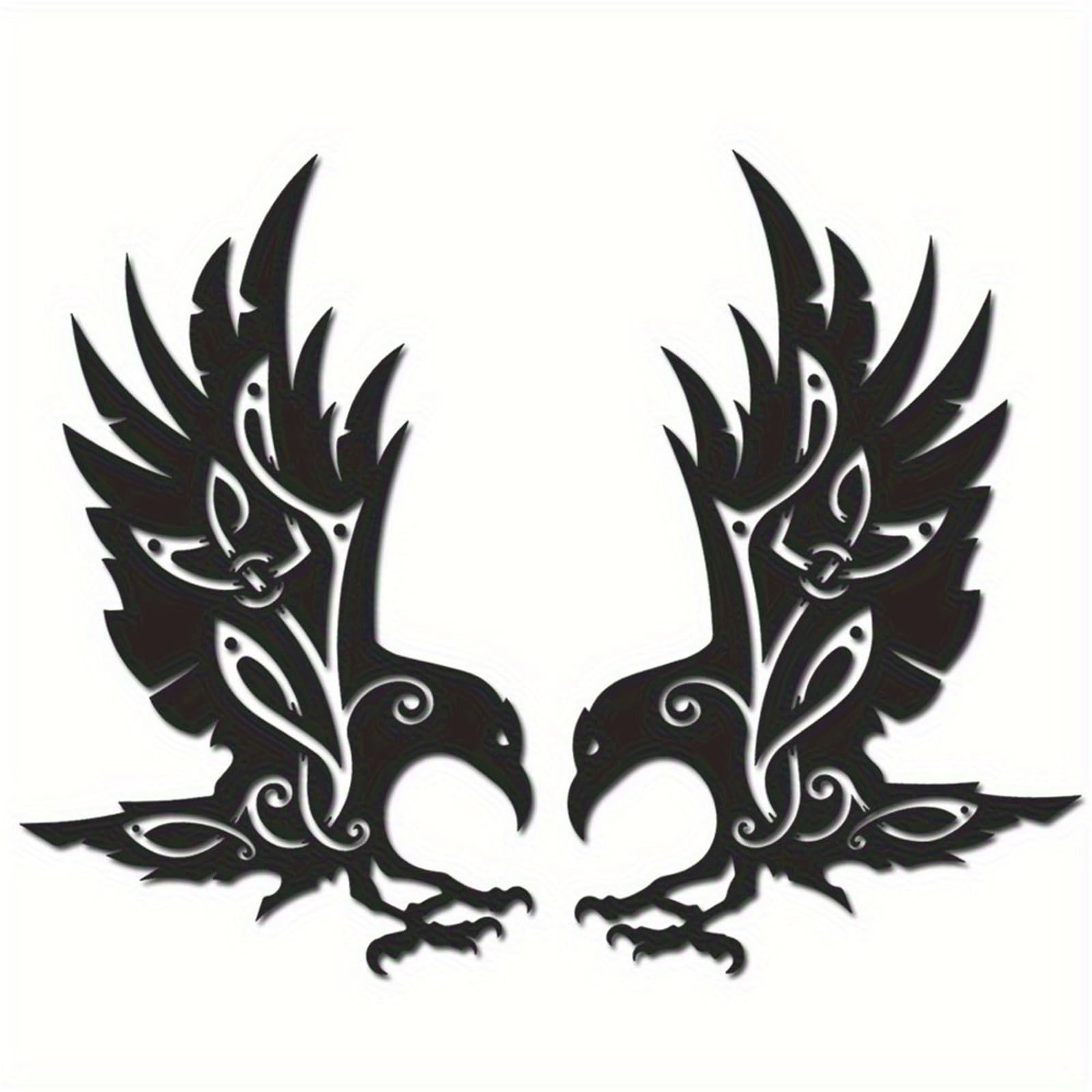 Hafgdj Black Sticker, Detailed Wing Design, Removable Decal For Cars, Trucks & Motorcycles